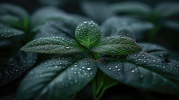 Water drops on leaf HD 8K wallpaper Stock Photographic Image