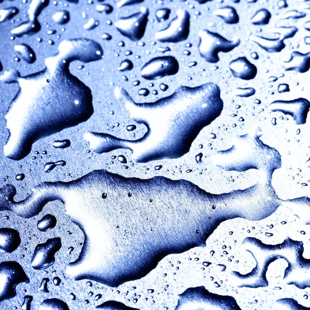 Water drops on metal surface