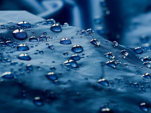 Water drops on waterproof membrane fabric