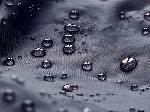 Water drops on waterproof membrane fabric