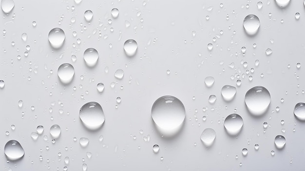 Water drops on a white background