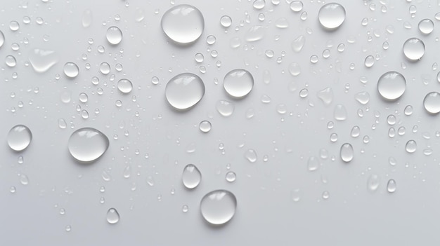 Water drops on a white background