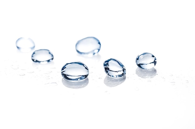 Water Drops on White Background