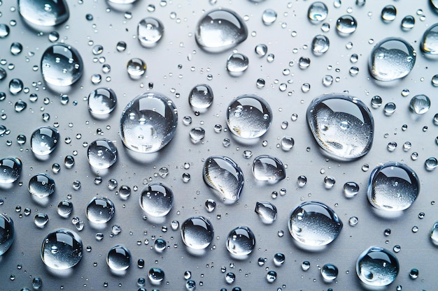 Photo water drops on a window with a background of water drops