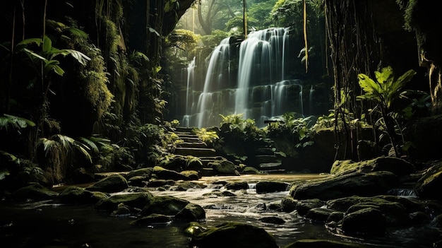 water fall panorama HD wallpaper photographic image