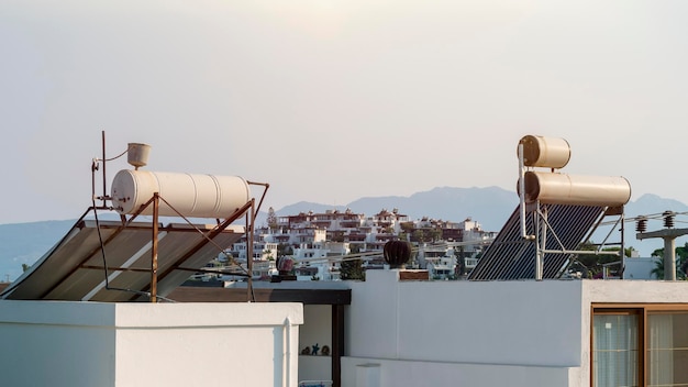 Water heating system on the roof