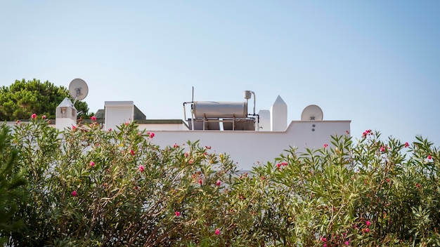 Water heating system on the roof