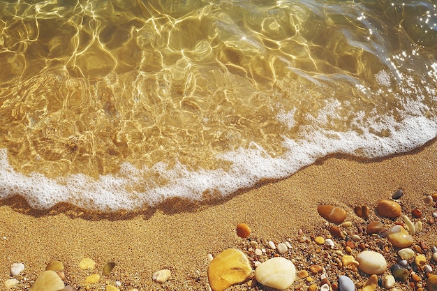 the water is moving into the sand and the wave is about to be washed