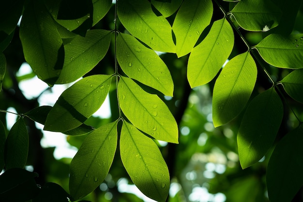 Water on leave background, Green leaf nature