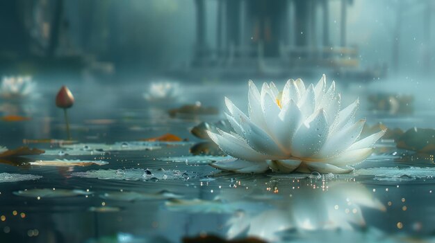 Water Lily in the Mist