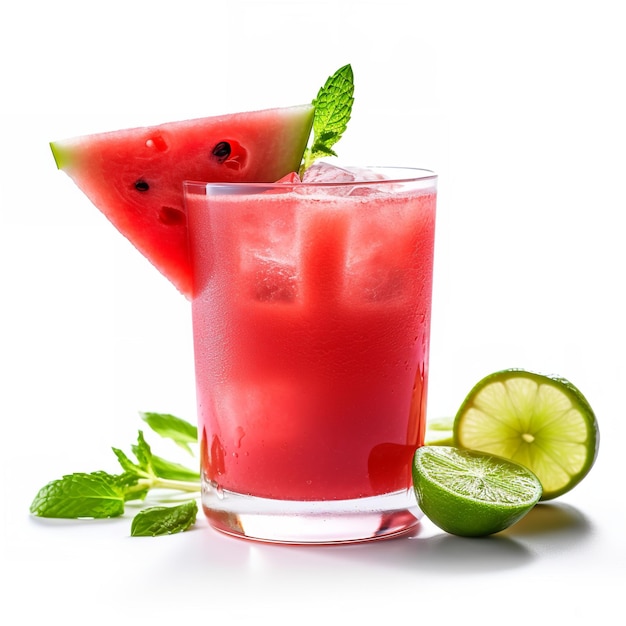 water melon and lemon drink isolated on white background