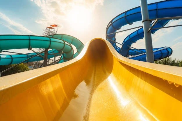 Water park slides Generate Ai