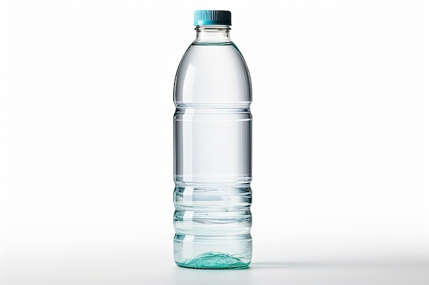 Water in plastic bottle on isolated white background