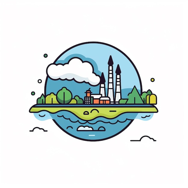 Water Pollution Icon Environmental Hazard and Conservation Symbol Logo Illustration