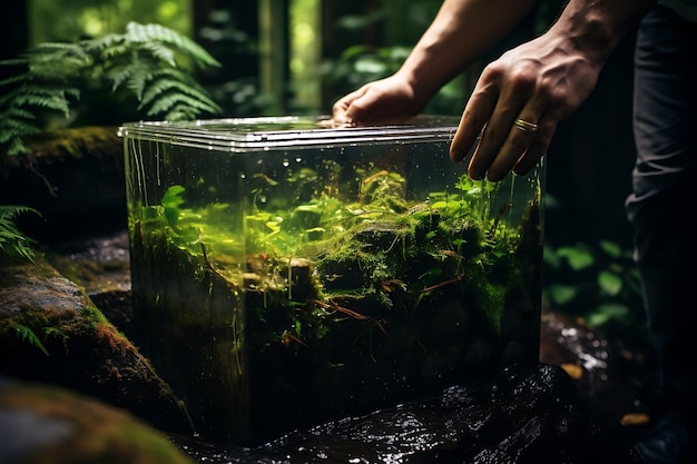 Water poured into tank