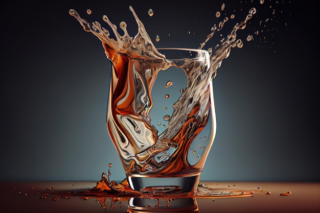 Water pouring into glass Generative Ai