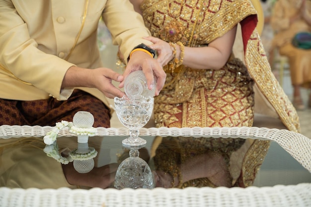 Water Pouring Thai Traditional Ceremony Engagement