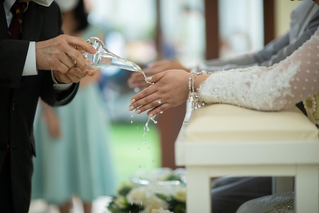 Water Pouring Thai Traditional Ceremony Engagement