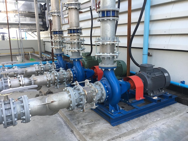 Water pump motors used in cooling tower systems in industrial plants