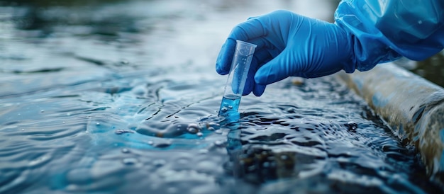 Photo water quality testing with a test tube