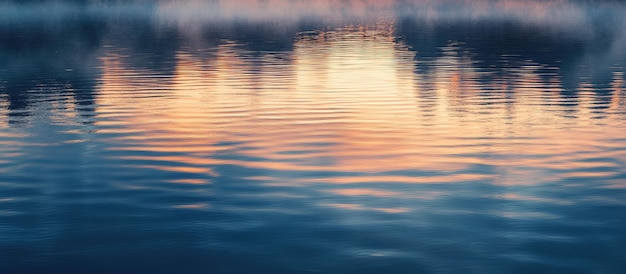 Photo water reflections at sunset