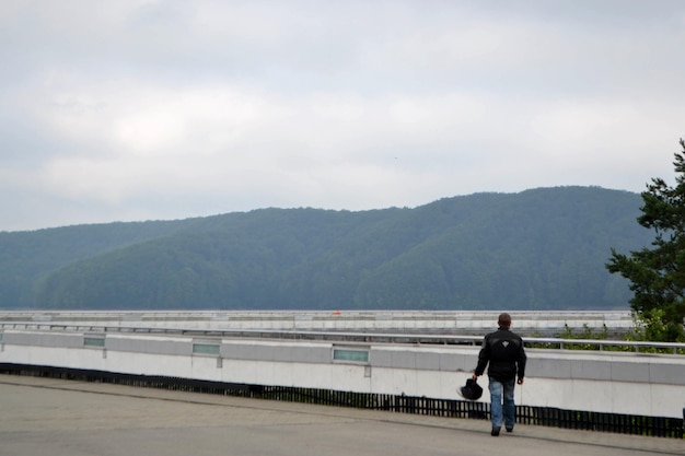 Water reservoir solina with a view of the dam. Solina Lake and Dam. Subcarpathia, Poland.