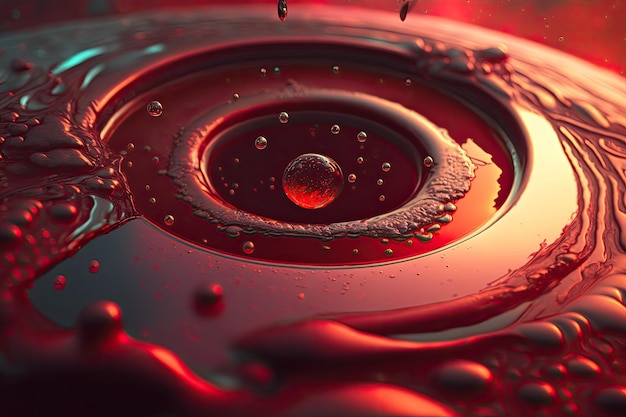 Water rings in close up on a crimson pool39s surface