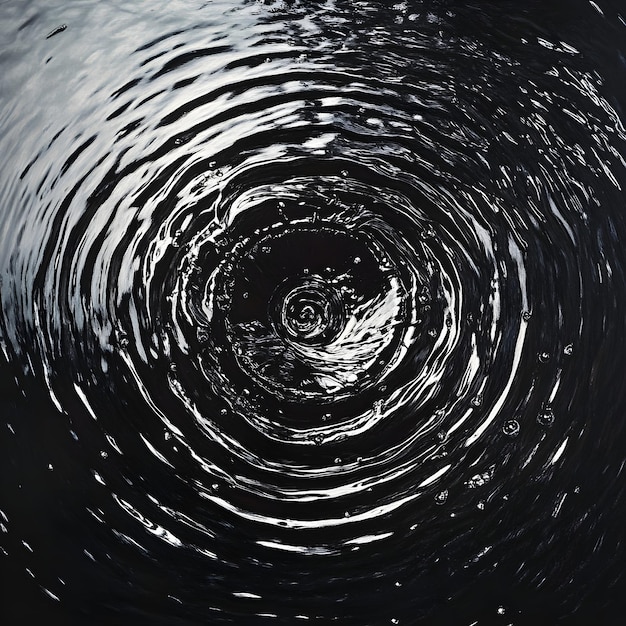 Photo water ripples on a black background water ripples on a black background