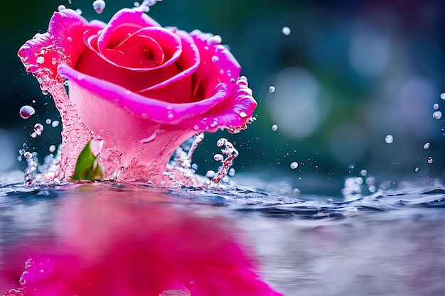 water and rose background wallpaper