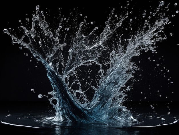 water splash on black background