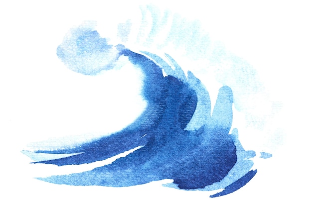 Water splash blue wave wavy symbol watecolor