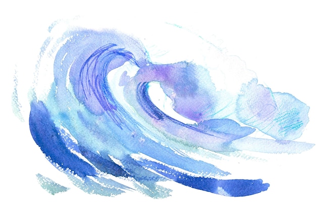 Water splash blue wave wavy symbol watecolor