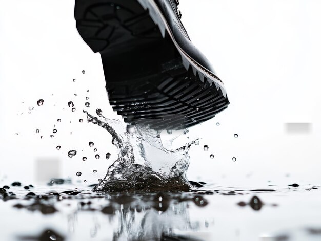 Photo water splash from a shoe