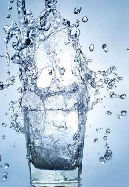 Water splash in glass