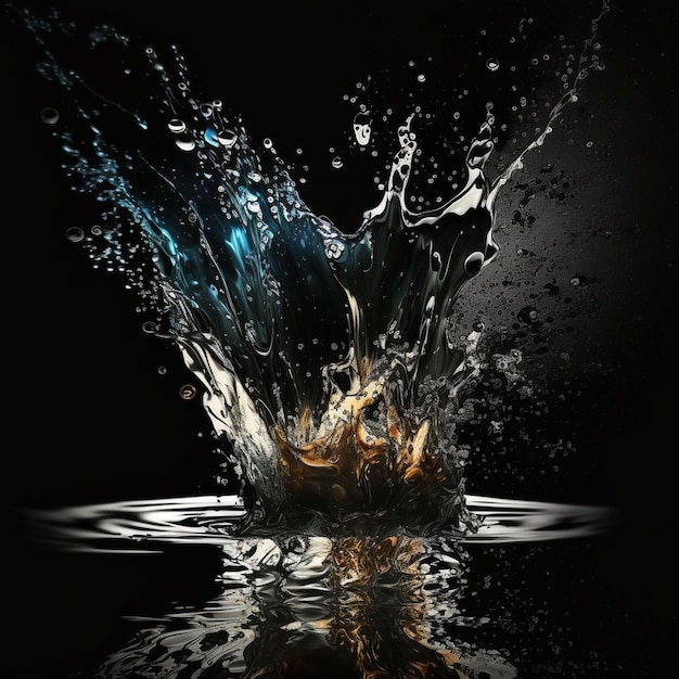 A water splash is shown with the word " water " on it.