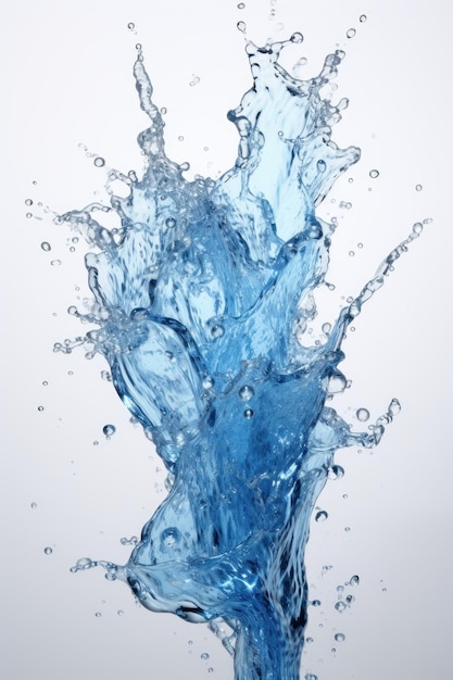 Water splash isolated on white background Ai generated