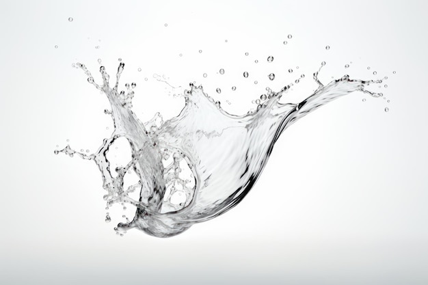 Water splash isolated on white background Ai generated