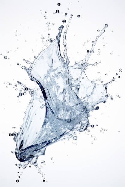 Water splash isolated on white background Ai generated