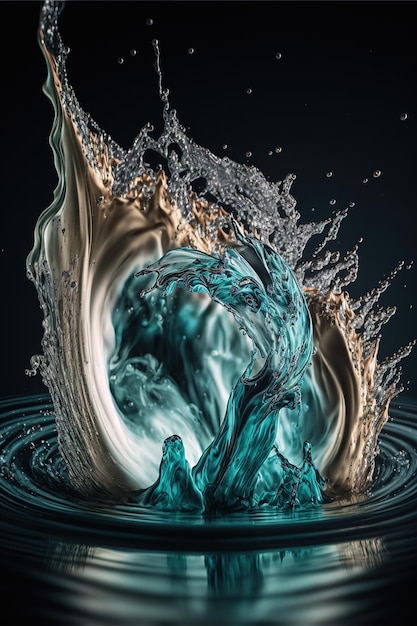 water splash liquid abstract Generative AI