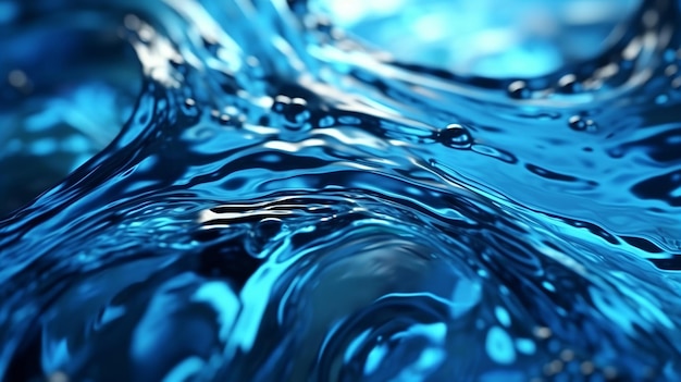 water splash macro close up abstract blue color background high quality big size print