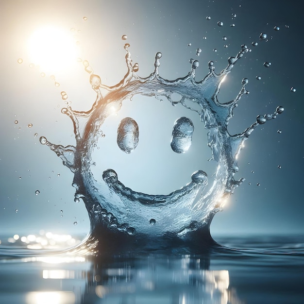 Photo water splash smiley emoji