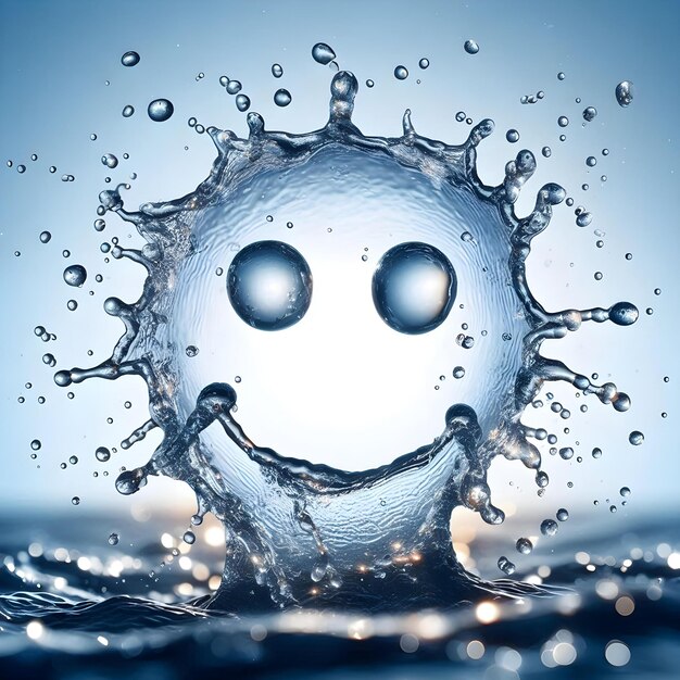 Photo water splash smiley emoji