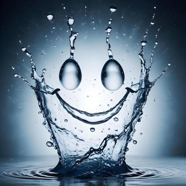 Photo water splash smiley emoji