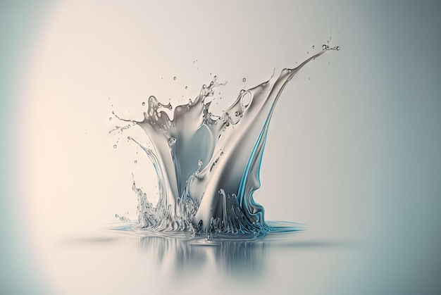 Water splash with beautiful drops flying away Liquid motion background Generated AI