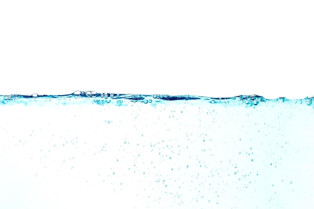 Water splash with bubbles of air, isolated on the white background.