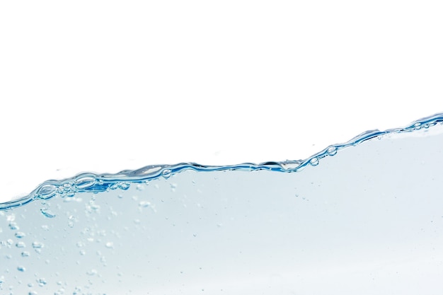 Water splash with bubbles of air, isolated on the white background