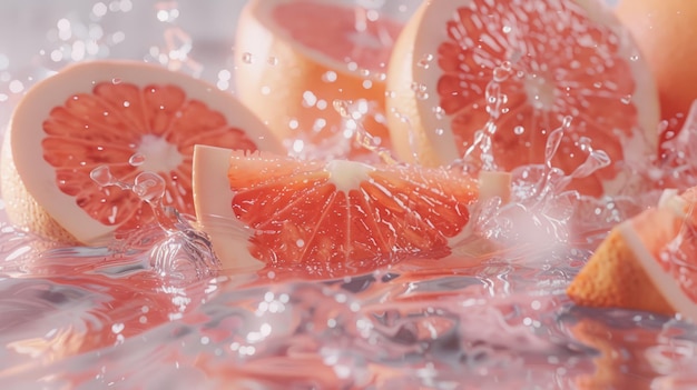 Water splash with grapefruit Fruit concept