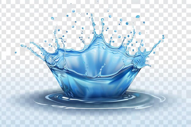 Water splash without background in realistic style