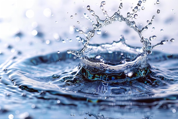 Water splashes in the shape of a circle isolated on a white background water splashes forming an el