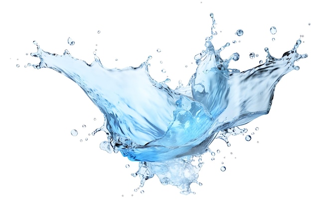 Water splashes water concepts pure natural water waves healthy drink concept transparent background